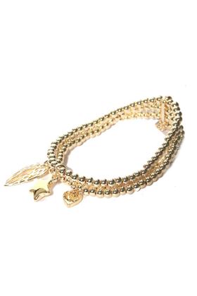 Picture of Envy Jewellery Triple Layered Gold Charm Bracelet