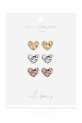 Picture of Joma Jewellery Florence Hammered Heart Earring Set
