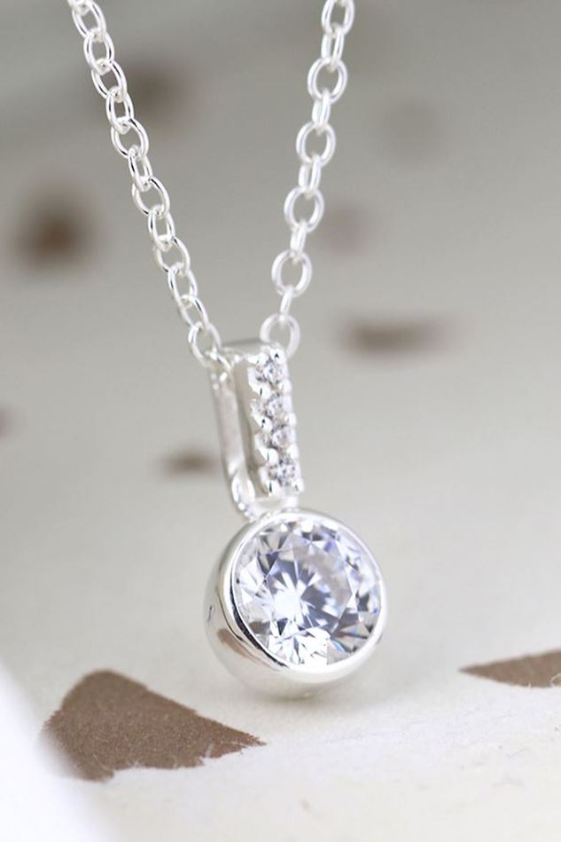 Picture of Pom Sterling Silver Crystal Necklace