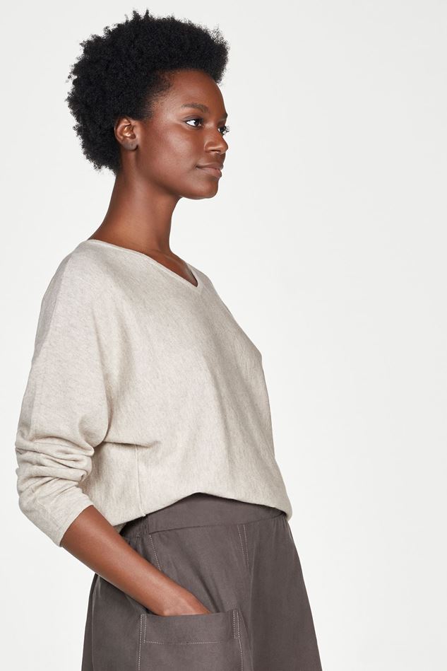 Picture of Thought Adah Organic Cotton Wool V-Neck Dolman Jumper