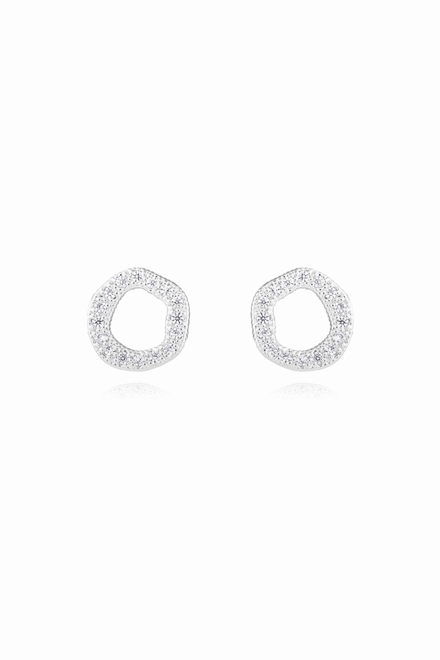 Picture of Joma Jewellery Lucia Lustre Round Organic Pave Studs