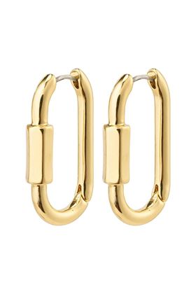 Picture of Pilgrim Restoration Oval Carabiner Gold-Plated Hoops