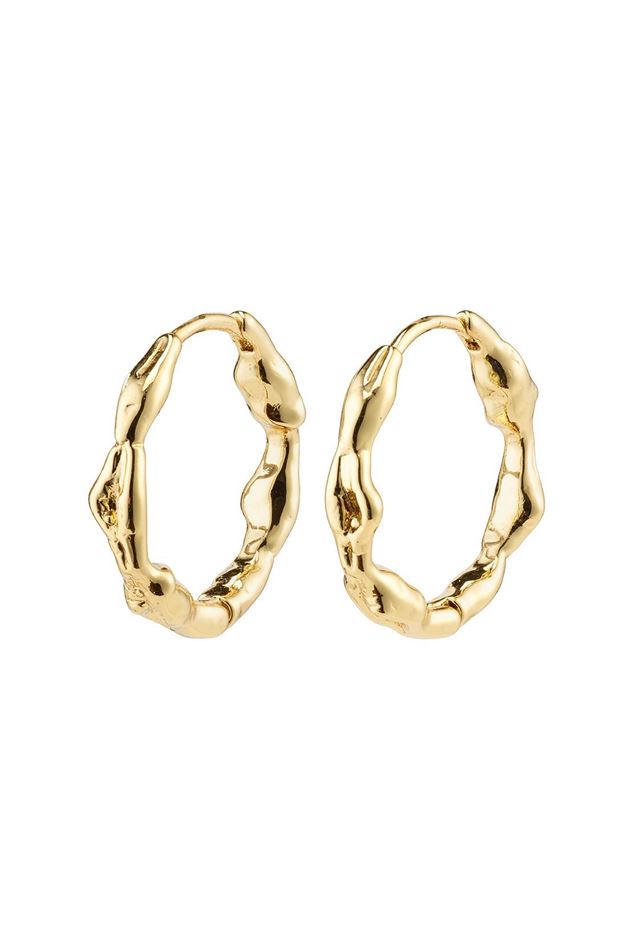 Picture of Pilgrim Zion Organic Shaped Medium Gold-Plated Hoops