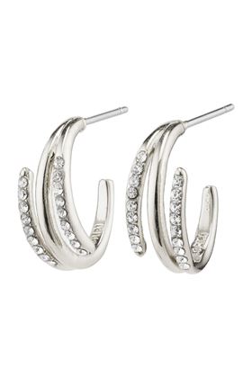 Picture of Pilgrim Serenity Crystal Deco Silver-Plated Semi-Hoops