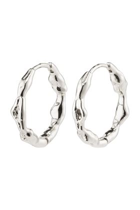 Picture of Pilgrim Zion Organic Shaped Medium Silver-Plated Hoops