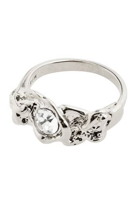 Picture of Pilgrim Belief Organic Shaped Crystal Silver-Plated Ring