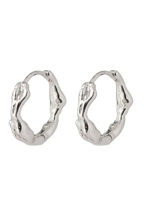 Picture of Pilgrim Zion Small Huggie Silver-Plated Hoop Earrings