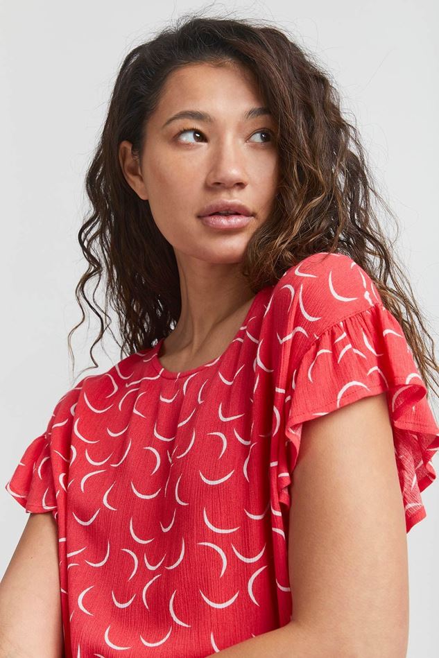Picture of Ichi Marrakech Printed Short Sleeve Blouse