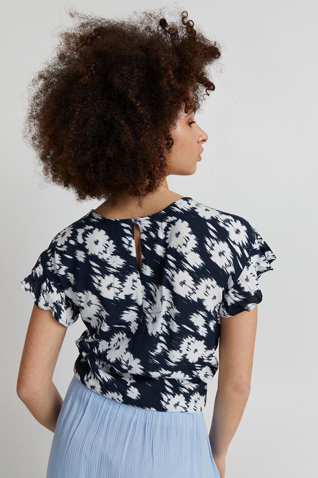 Picture of Ichi Marrakech Printed Short Sleeve Blouse
