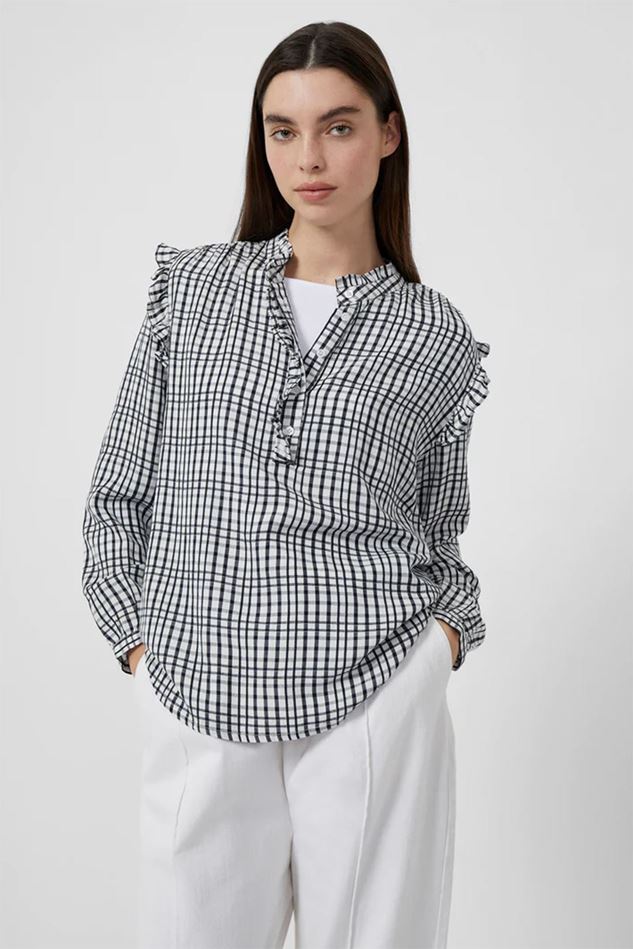 Picture of Great Plains Mid Winter Check Frill Blouse