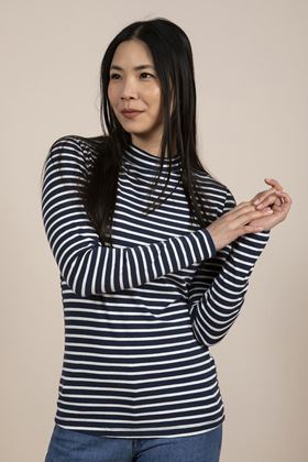 Picture of Lily & Me Turtle Neck Stripe Top