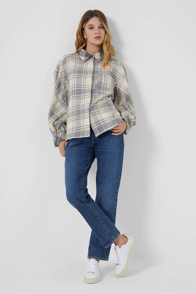 Picture of French Connection Arla Flannel Balloon Sleeve Shirt