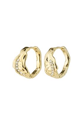 Picture of Pilgrim Pia Organic Shape Crystal  Hoop Gold-Plated Earrings