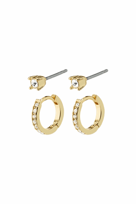 Picture of Pilgrim Mille Crystal Gold-Plated Hoops and Earstuds  2 in 1 set