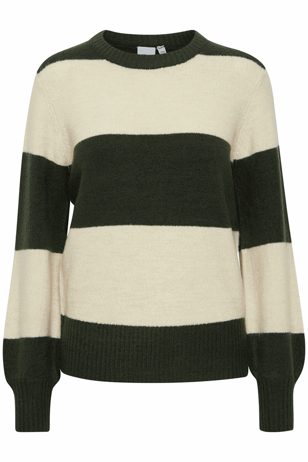 Picture of Ichi Eden Knitted Pullover - Kombu Green