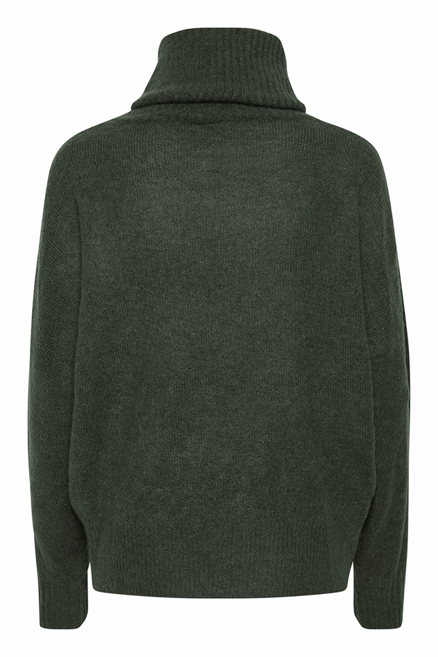 Picture of Ichi Kamara Roll Neck Knitted Pullover - Kombu Green