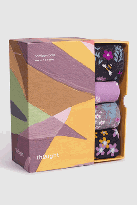 Picture of Thought Maeve Bamboo Floral 4 Sock Gift Box