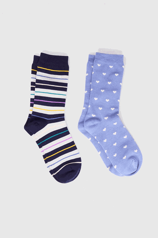 Picture of Thought Evie Bamboo Heart 2 Pack Socks