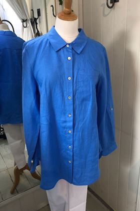 Picture of Pomodoro Linen Shirt - Pacific Blue