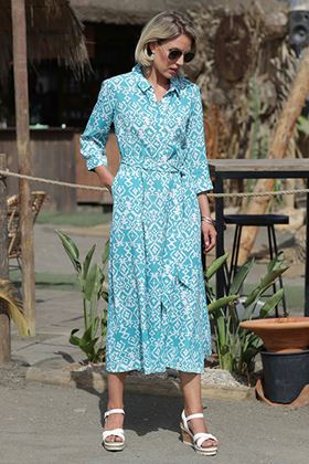 Picture of Pomodoro Mexican Shirt Dress