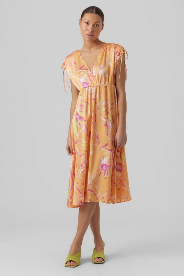Picture of Vero Moda  Orange Print  Dress - NOW 70% OFF