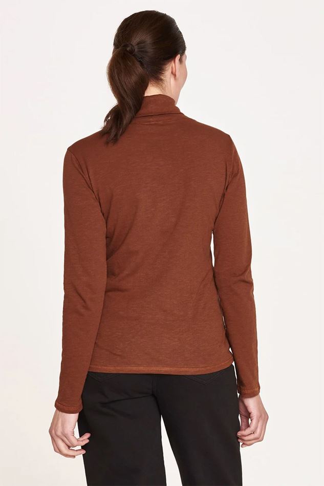 Picture of Thought Fairtrade Organic Cotton Polo Neck Top Chestnut Brown