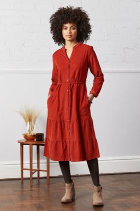 Picture of Nomads Plain Cord Midi Shirt Dress FURTHER REDUCTION