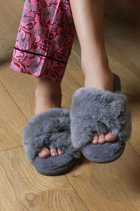 Picture of Pom Fluffy Faux Fur Slippers