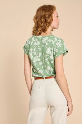 Picture of White Stuff Nelly Notch Neck Tee - Green Print