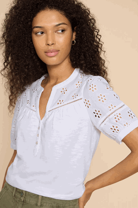 Picture of White Stuff  Bella Broderie Mix Top