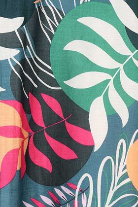 Picture of Pom Muted Green and Coral Mix Botanical Print Kimono
