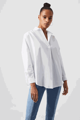 Picture of French Connection Rhodes Poplin Popover Shirt
