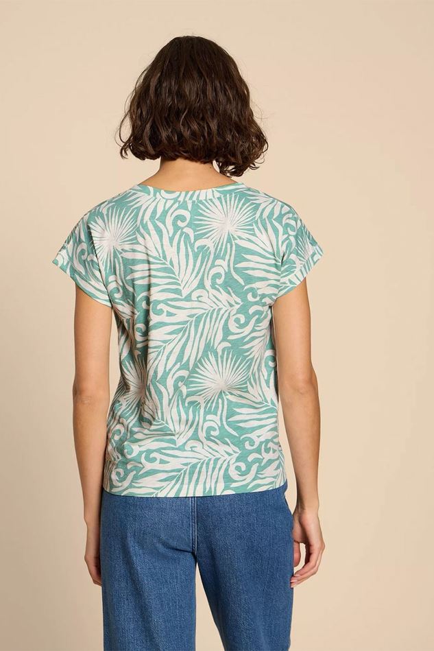 Picture of White Stuff Nelly Notch Neck Tee - Teal Print