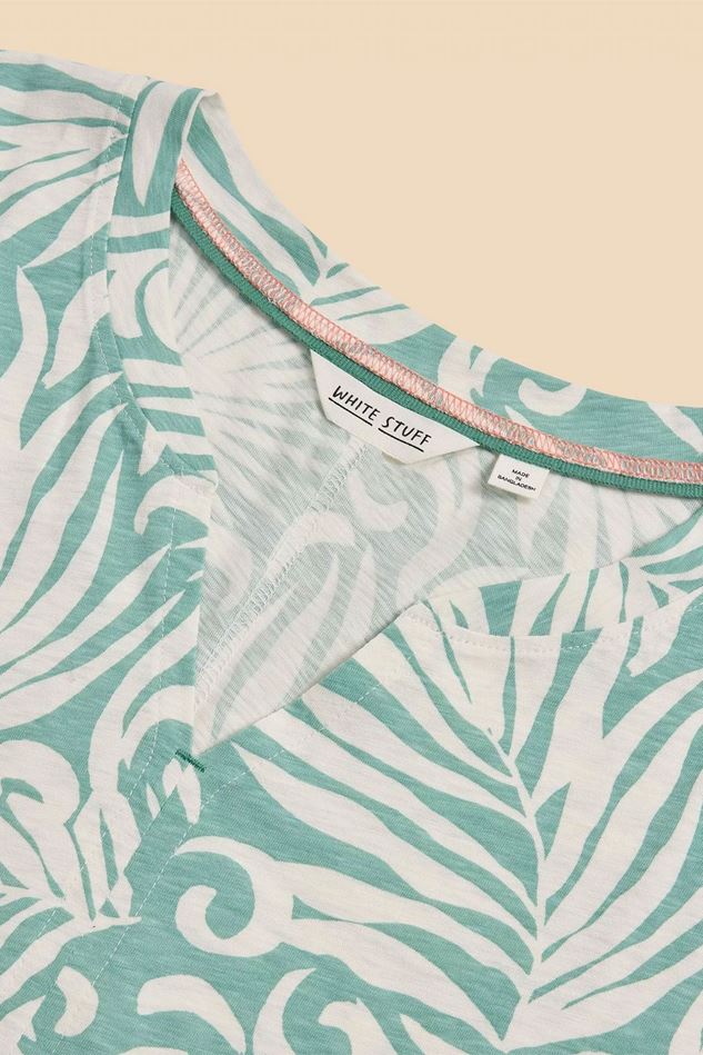 Picture of White Stuff Nelly Notch Neck Tee - Teal Print