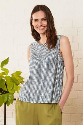Picture of Nomads Cotton Check Printed Vest Top